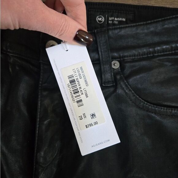 AG Adriano Goldschmied Mari Leatherette Straight Jeans size 29 NWT - Picture 12 of 16